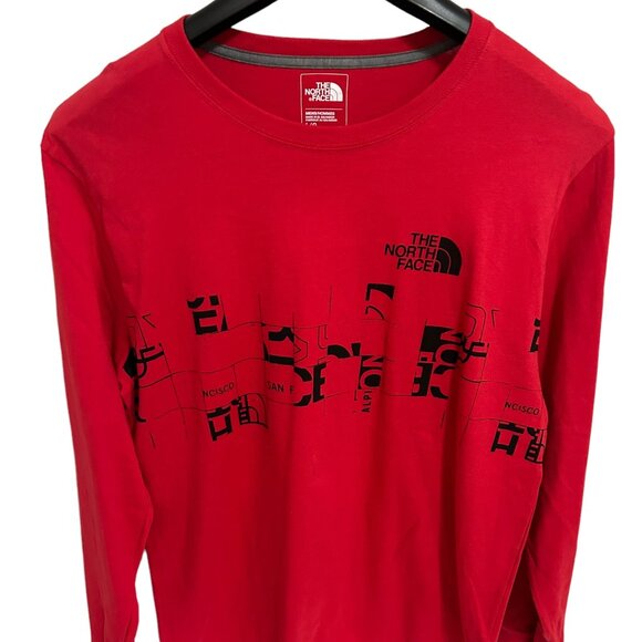 The North Face Men's Red Long Sleeve Graphic Logo Size Large - Picture 1 of 6